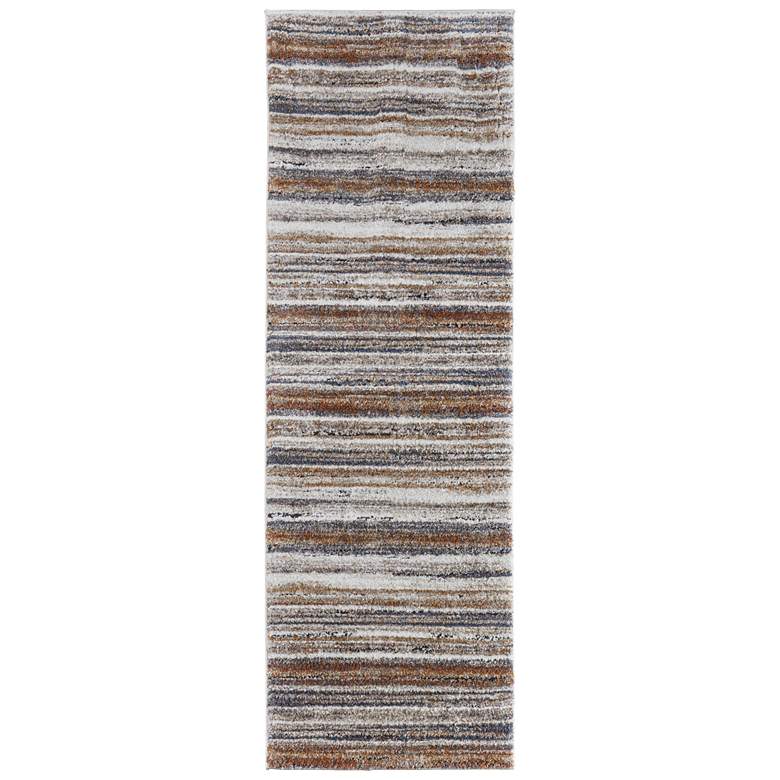 Image 1 Gilmore Modern Stripes Soft Indoor Ivory Area Rug 39MQF