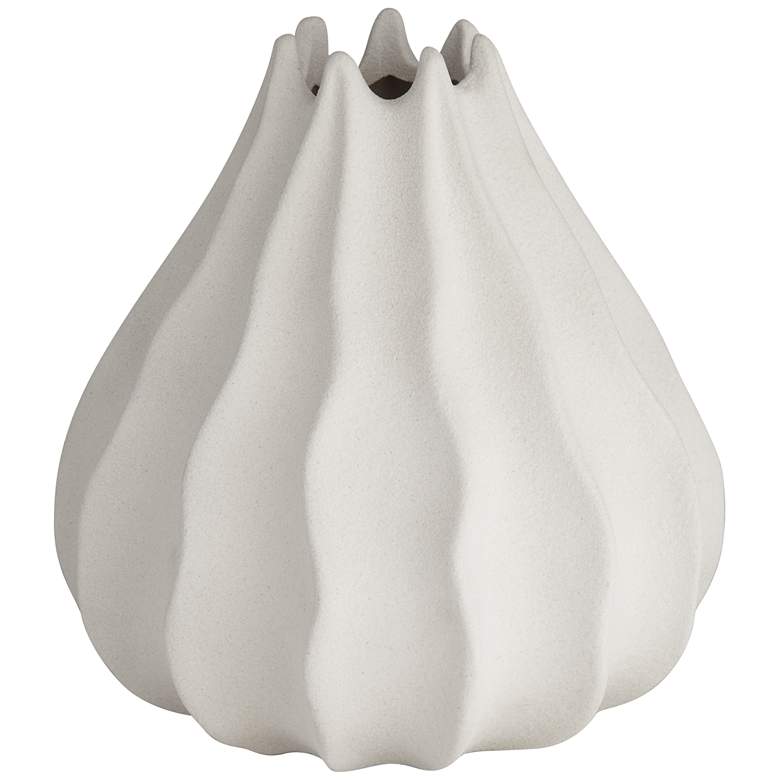 Image 2 Gilroy 9" High Matte White Organic Pod Decorative Vase