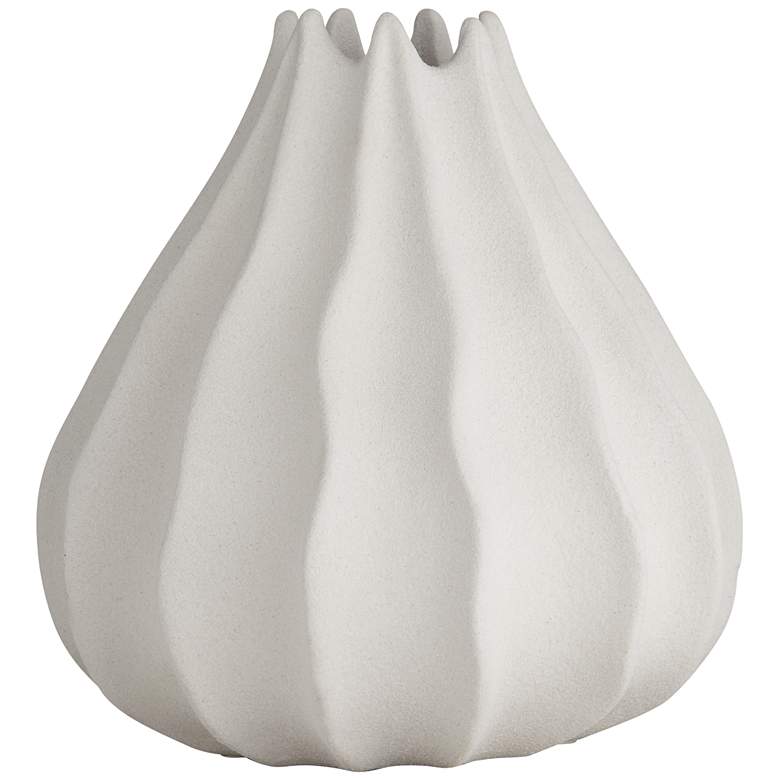 Image 5 Gilroy 9" High Matte White Organic Pod Decorative Vase more views