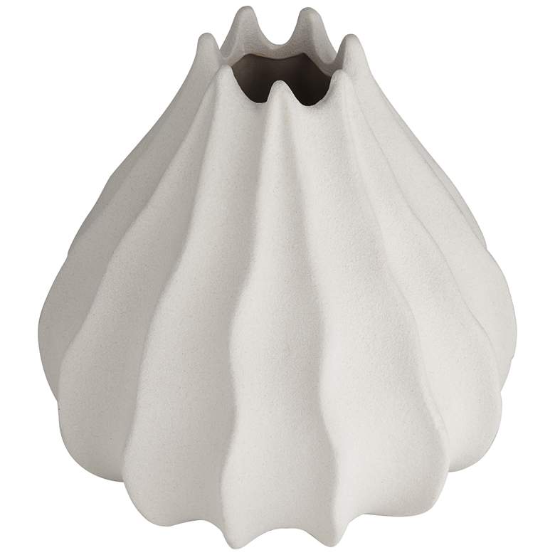 Image 6 Gilroy 9" High Matte White Organic Pod Decorative Vase more views