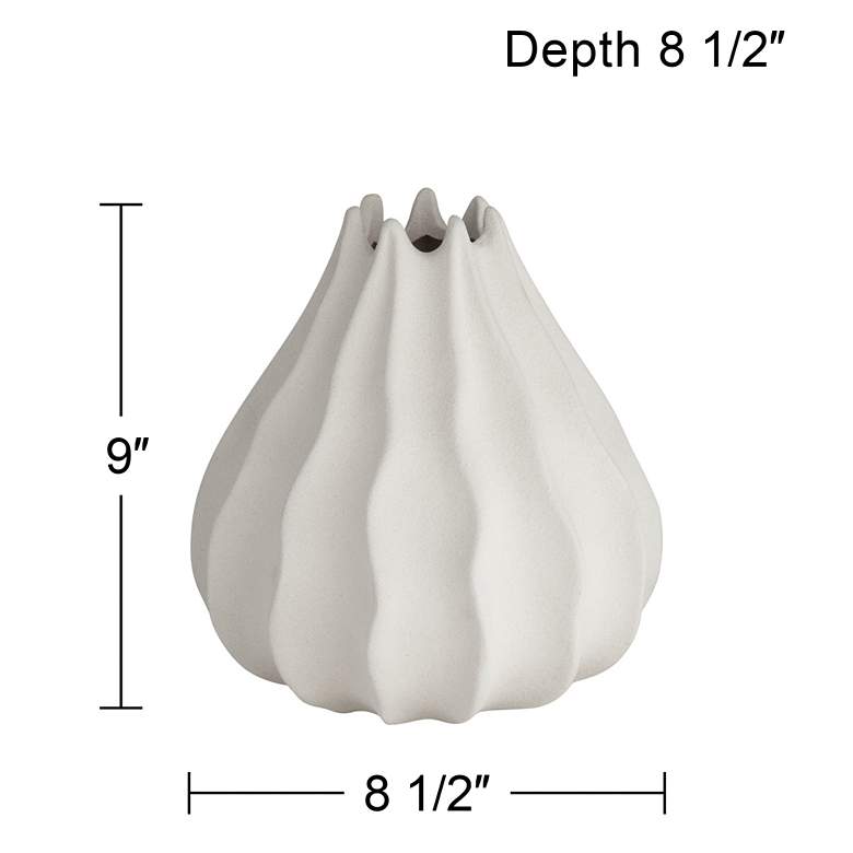 Image 7 Gilroy 9" High Matte White Organic Pod Decorative Vase more views