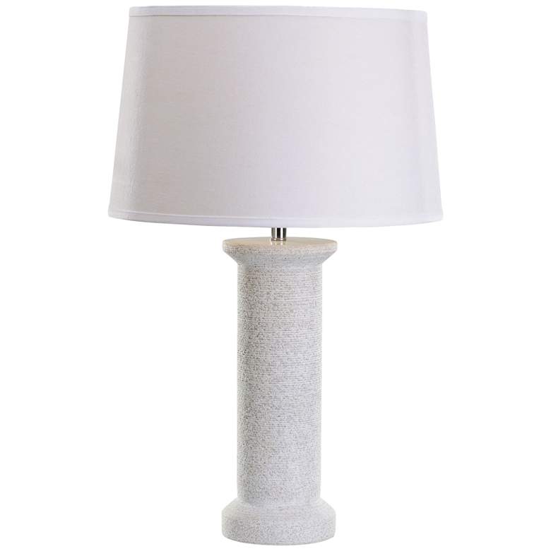 Image 1 Gilson Rough Round White Marble Table Lamp