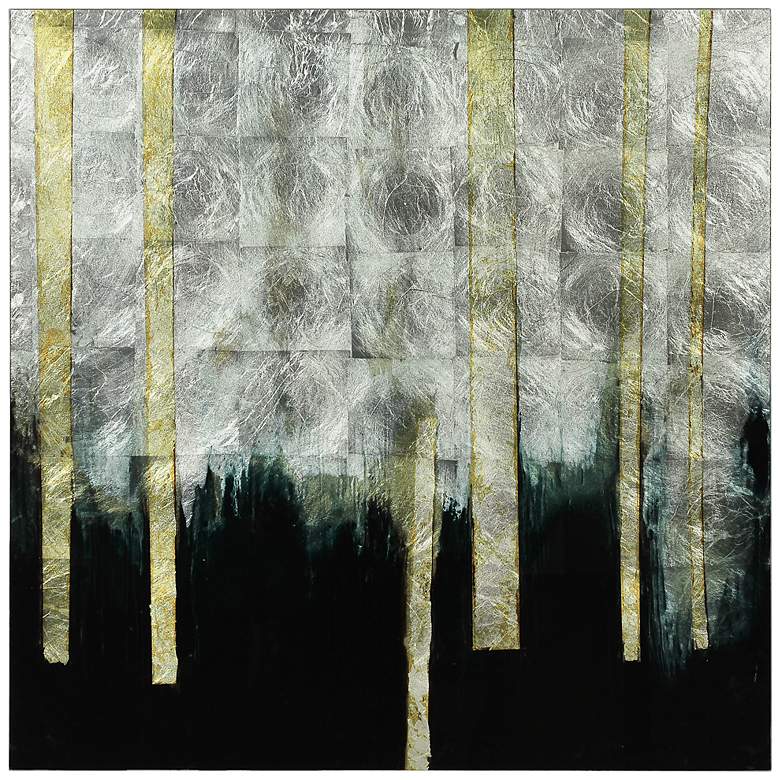 Image 2 Gilt Treeline II 38 inch Square Frameless Printed Glass Wall Art