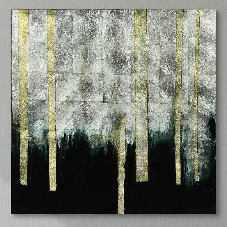 Image 1 Gilt Treeline II 38 inch Square Frameless Printed Glass Wall Art