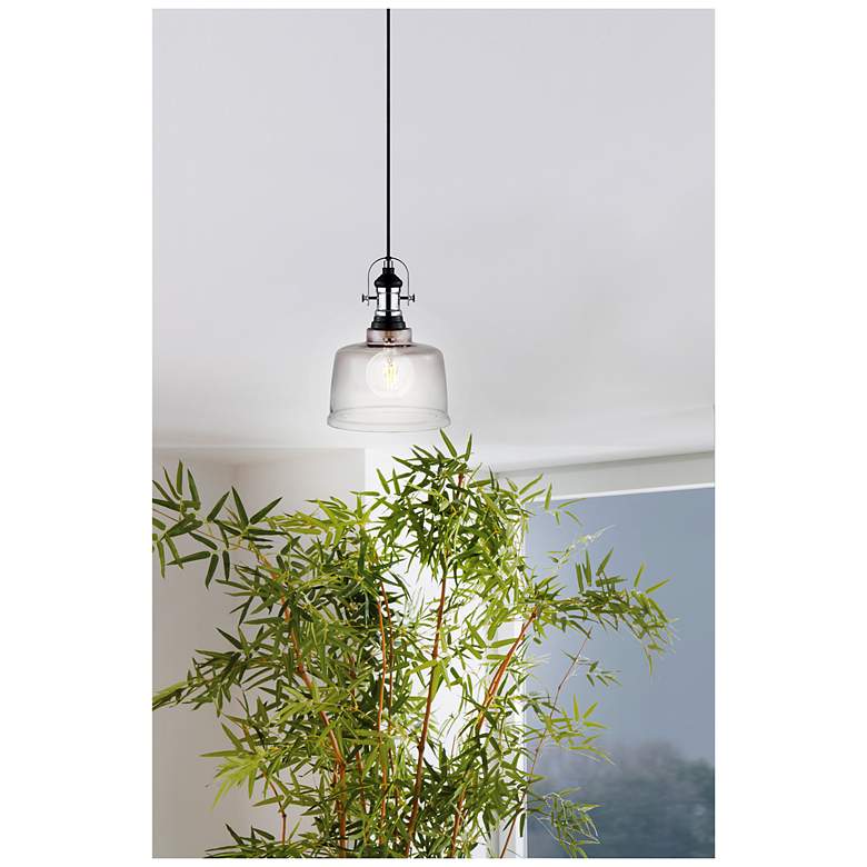 Image 3 Gilwell - 1-Light pendant - Matte Black and Chrome - Smoked Glass more views