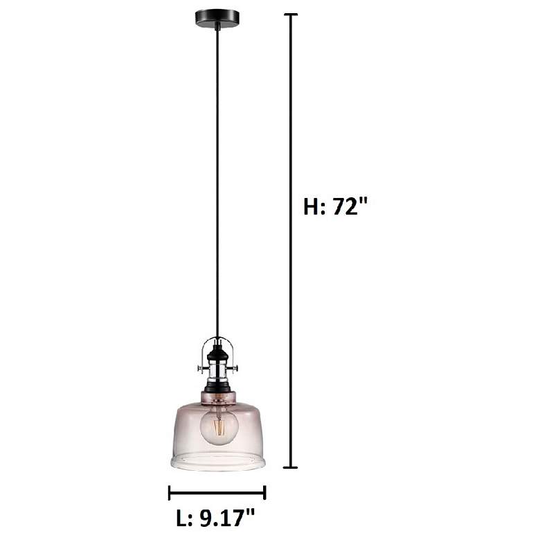 Image 4 Gilwell - 1-Light pendant - Matte Black and Chrome - Smoked Glass more views