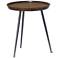 Gina 21" Wide English Brown and Gunmetal Mango Wood Accent Table