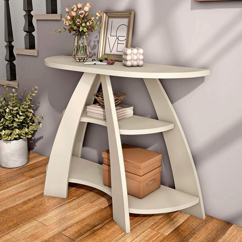 Image 1 Gina 47 1/4" Wide Soft White 2-Shelf Console Table