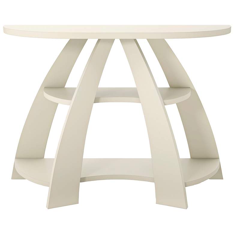 Image 3 Gina 47 1/4" Wide Soft White 2-Shelf Console Table more views