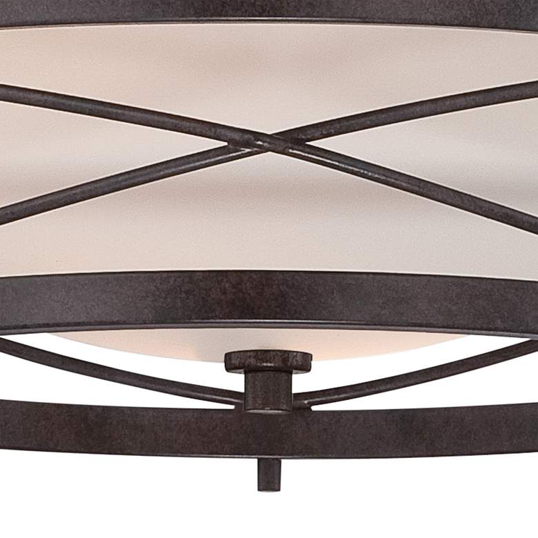 Image 3 Ginger 14" Wide Old Bronze Drum Ceiling Light more views
