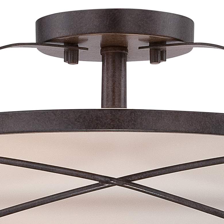 Image 4 Ginger 14" Wide Old Bronze Drum Ceiling Light more views