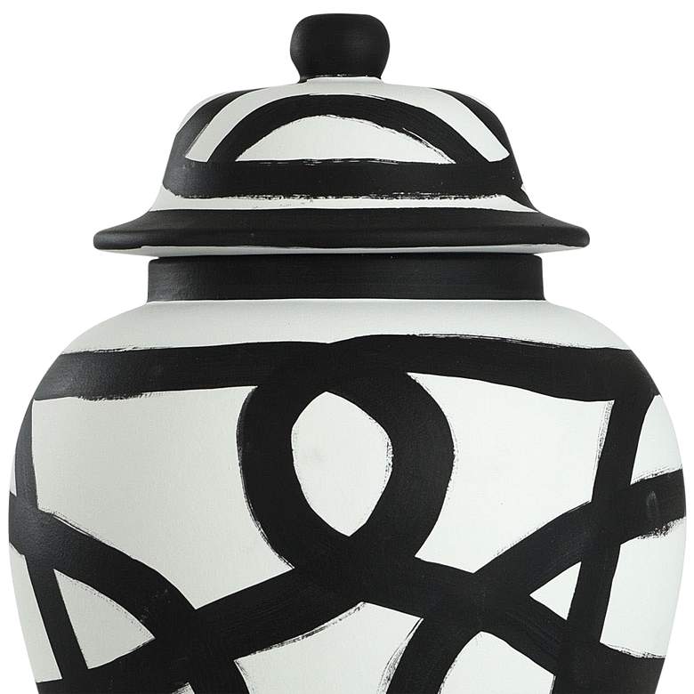Image 2 Ginger Jar- Large - Black And White Finish On Ceramic more views