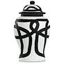 Ginger Jar- Medium - Black And White Finish On Ceramic