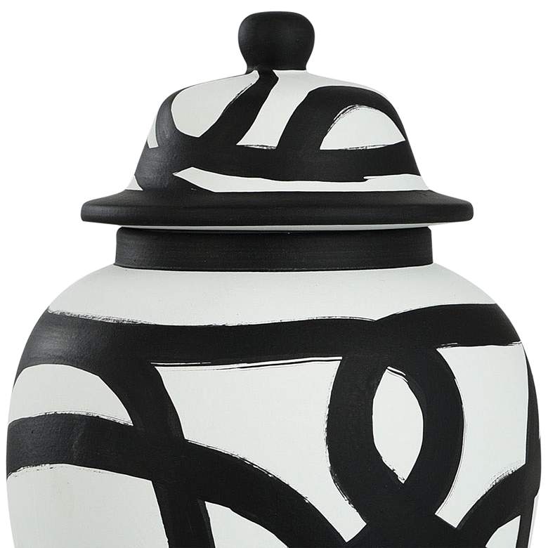 Image 2 Ginger Jar- Small - Black And White Finish On Ceramic more views