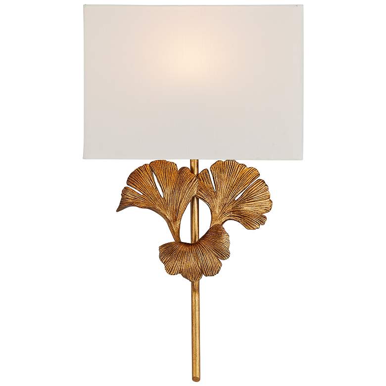 Image 2 Gingko 25" High Chinois Antique Gold Leaf LED Wall Sconce more views