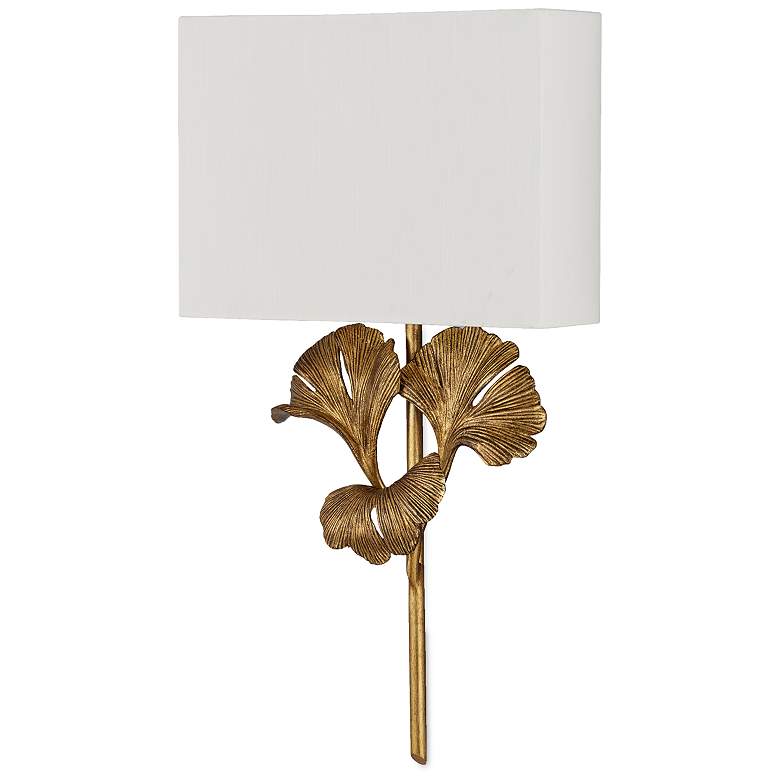 Image 3 Gingko 25" High Chinois Antique Gold Leaf LED Wall Sconce more views