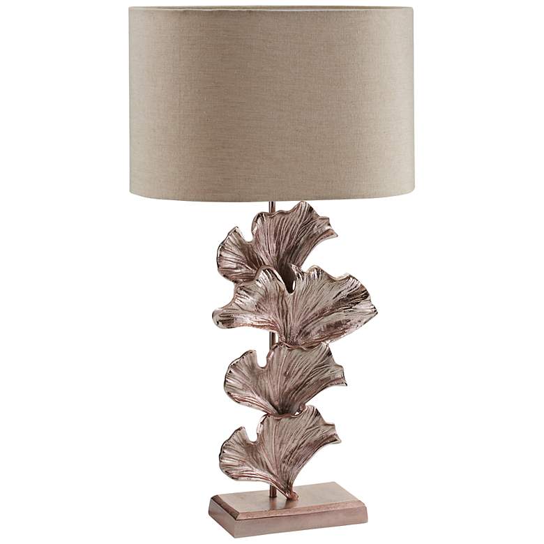 Image 1 Ginkgo Leaf Rose Gold Metal Table Lamp