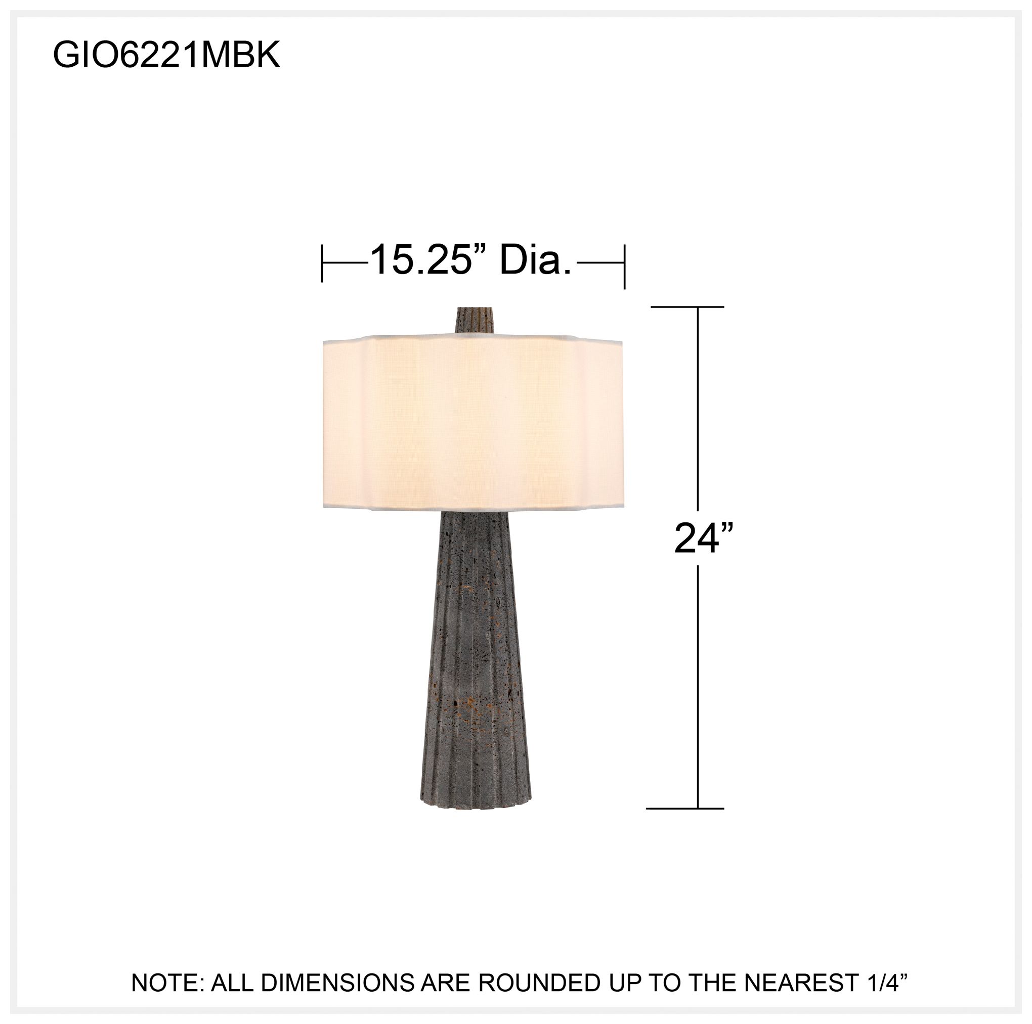 Gio 1-Light Matte Black Table Lamp