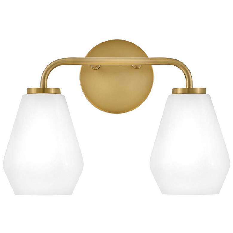 Image 1 Gio 10 1/4" High Lacquered Brass 2-Light Wall Sconce