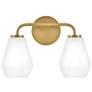 1_Gio 10 1/4" High Lacquered Brass 2-Light Wall Sconce