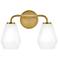 Gio 10 1/4" High Lacquered Brass 2-Light Wall Sconce