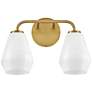 3_Gio 10 1/4" High Lacquered Brass 2-Light Wall Sconce more views