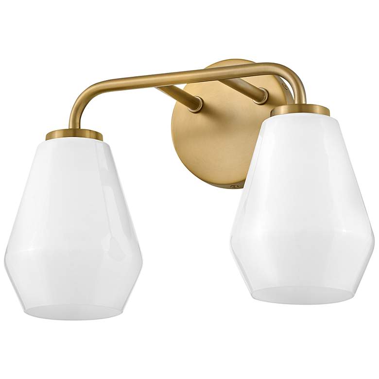 Image 4 Gio 10 1/4" High Lacquered Brass 2-Light Wall Sconce more views