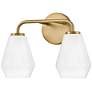 5_Gio 10 1/4" High Lacquered Brass 2-Light Wall Sconce more views