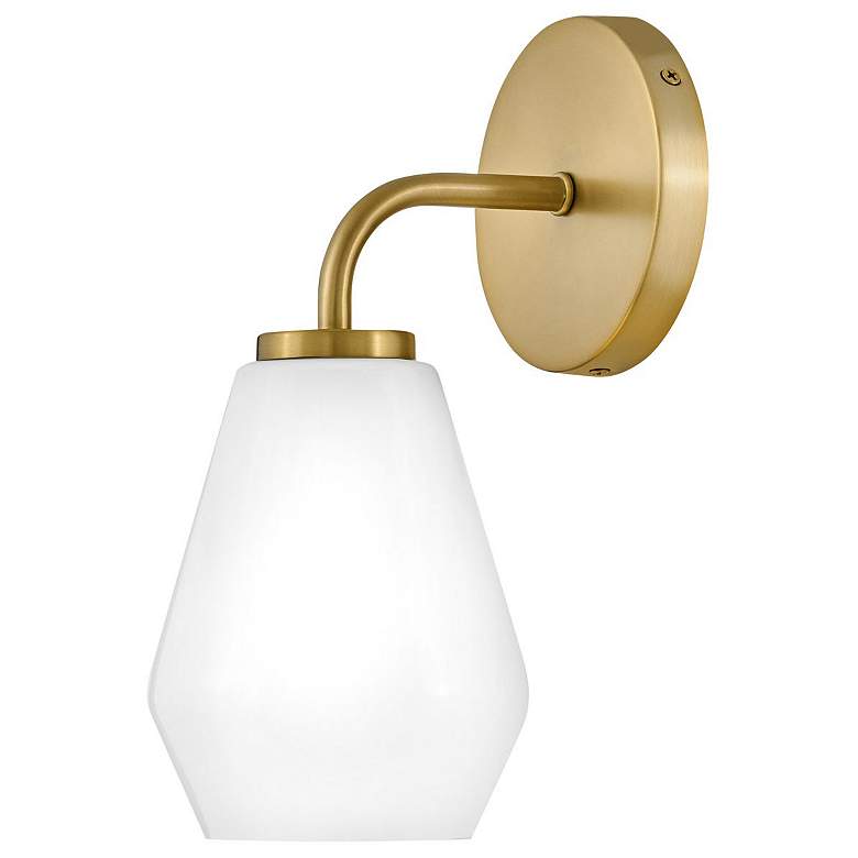 Image 1 Gio 11 1/4" High Lacquered Brass Wall Sconce
