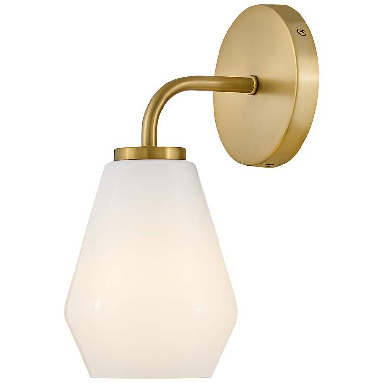 Image 2 Gio 11 1/4" High Lacquered Brass Wall Sconce more views