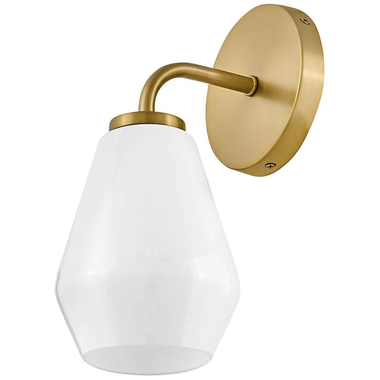 Image 3 Gio 11 1/4" High Lacquered Brass Wall Sconce more views