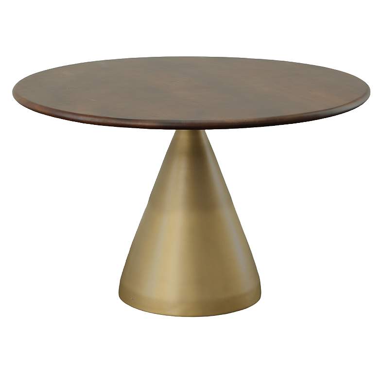 Image 1 Gio 48" Elm And Gold Pedestal Dining Table