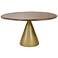 Gio 54" Elm And Gold Pedestal Dining Table