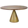 Gio 54" Elm And Gold Pedestal Dining Table