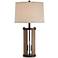 Gio Bronze and Wood Farmhouse Night Light Table Lamp