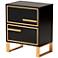 Giolla 17 3/4" Wide Black and Gold 2-Drawer Nightstand