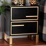 Giolla 17 3/4" Wide Black and Gold 2-Drawer Nightstand