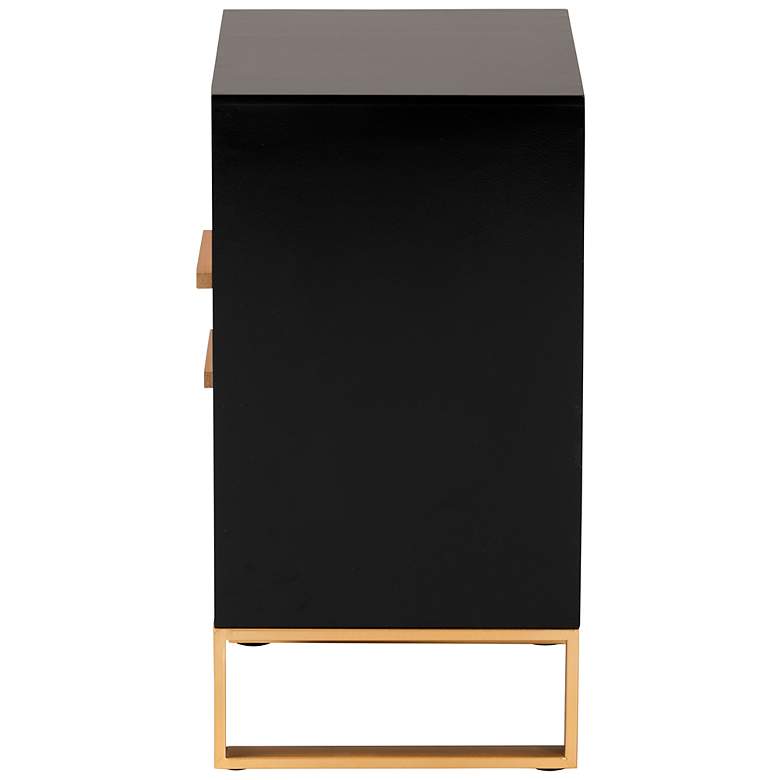 Image 6 Giolla 17 3/4 inch Wide Black and Gold 2-Drawer Nightstand more views