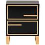 Giolla 17 3/4" Wide Black and Gold 2-Drawer Nightstand