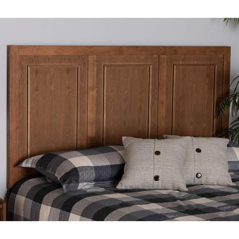 Image 1 Giordano 78" Wide Ash Walnut Wood King Headboard