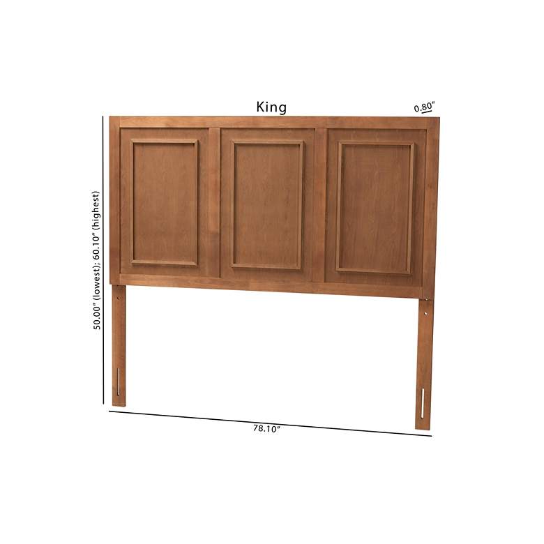 Image 6 Giordano 78" Wide Ash Walnut Wood King Headboard more views