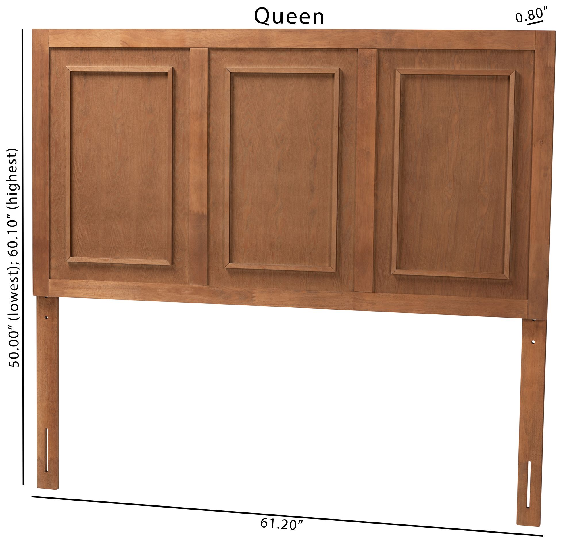 Giordano 78" Wide Ash Walnut Wood King Headboard