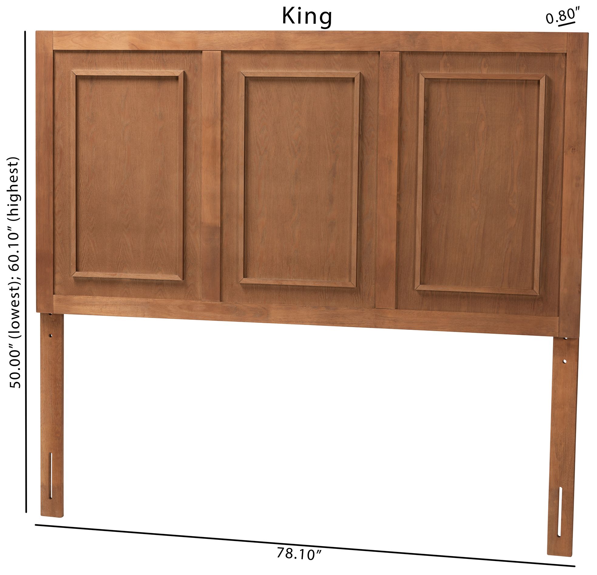 Giordano 78" Wide Ash Walnut Wood King Headboard