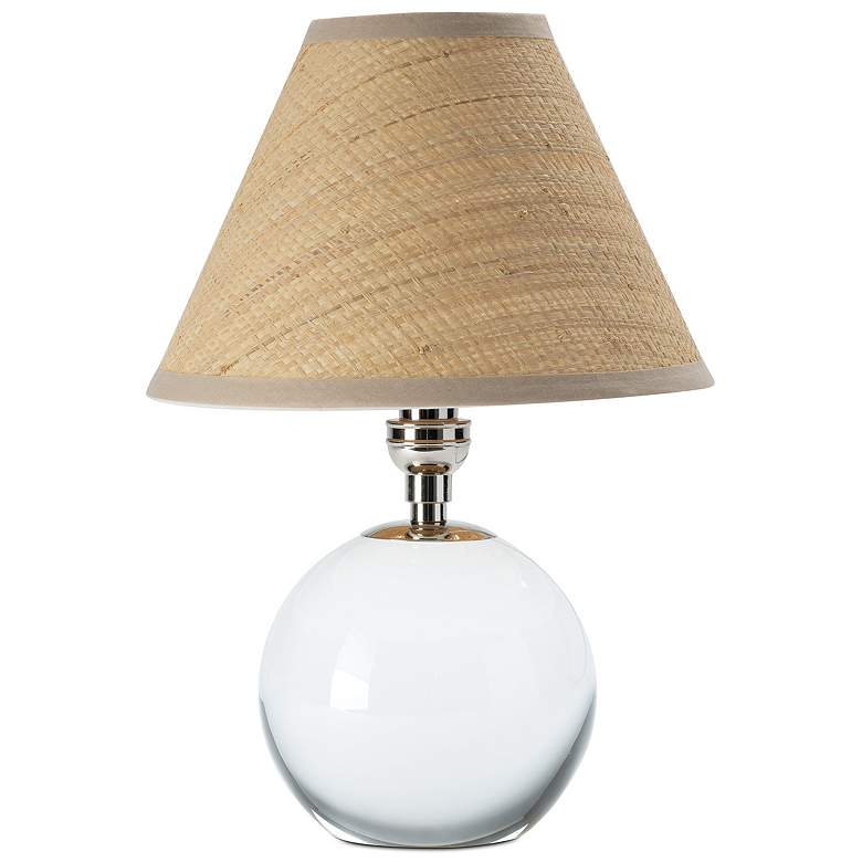 Image 1 Giorgio Crystal Mini Lamp (Polished Nickel with Rattan Shade)