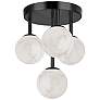 1_Giovanna 16.5" Wide 4-Light Matte Black Flush Mount w/ Alabaster Shade