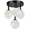 Giovanna 16.5" Wide 4-Light Matte Black Flush Mount w/ Alabaster Shade