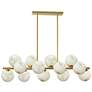 1_Giovanna 40" Wide 13-Light Aged Brass Finish Pendant w/ Alabaster Shade