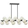 1_Giovanna 40" Wide 13-Light Matte Black Finish Pendant w/ Alabaster Shade
