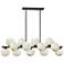 Giovanna 40" Wide 13-Light Matte Black Finish Pendant w/ Alabaster Shade