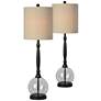 Giovanni Black Metal and Glass Table Lamps Set of 2